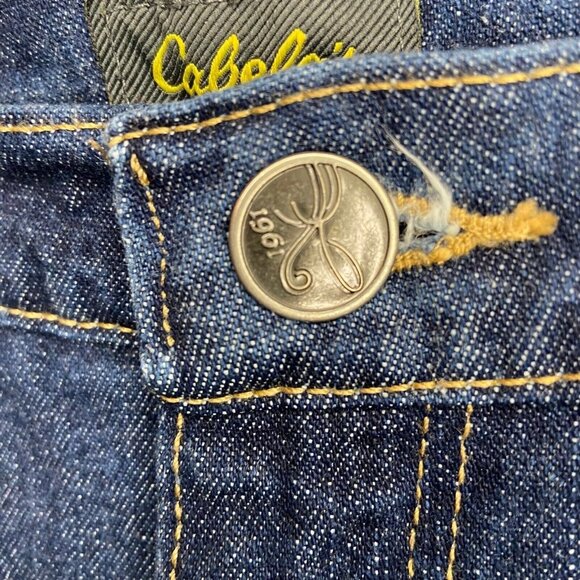 Cabelas Jeans Womens Size14 Blue Flannel Lined Straight Leg Dark Wash Flat Front - Picture 4 of 13